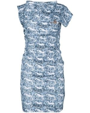 Vivienne Westwood Hebo Draped Dress - Blue