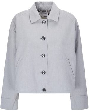 Samsøe & Samsøe Long-Sleeved Casual Jacket - Blue