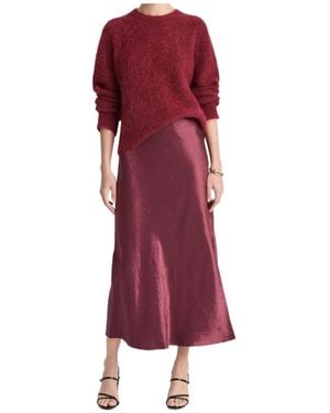 Vince High-Waisted Midi Skirt - Red