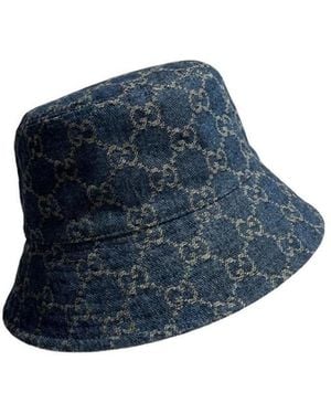 Gucci Gg Cotton Denim Bucket Hat - Blue