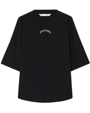 Palm Angels Curved Logo Oversized T-Shirt - Black