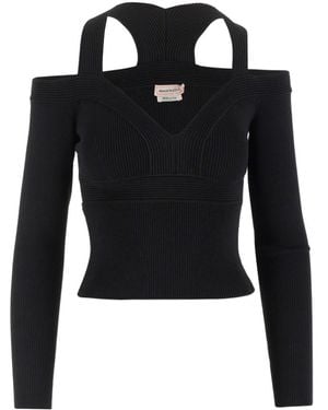 McQueen Cut-Out Detailed Top - Black