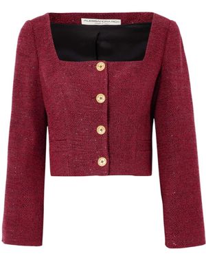 Alessandra Rich Tweed Short Coat - Red