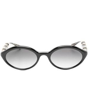 Gucci Eyewear Oval Frame Sunglasses - White
