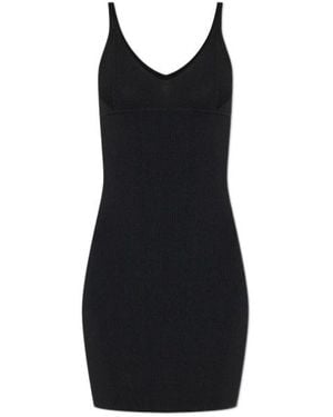 Isabel Marant Ribbed V-Neck Mini Dress - Black