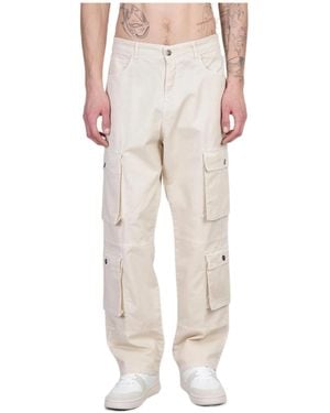 Barrow Mid-Rise Straight-Leg Cargo Trousers - Natural