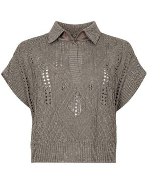 D.exterior Button-Up Knit Jumper - Grey