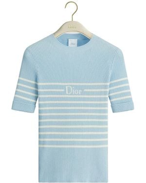 Dior Iviera Short-Sleeved Fitted Jumper - Blue