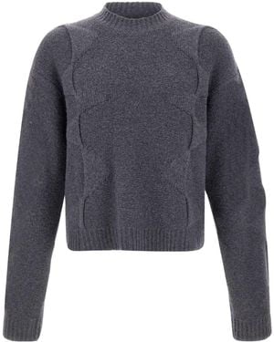 HELIOT EMIL Spiral-Knit Textured Jumper - Blue