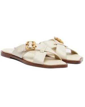 Chloé Nil Leather Sandals - White