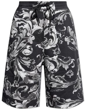Versace Jeans Couture Couture Barocco Printed Shorts - Black