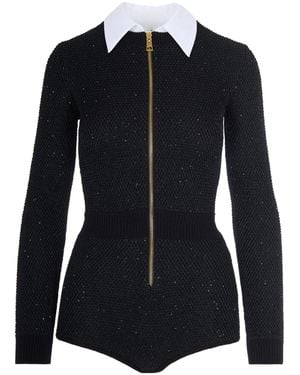 Elisabetta Franchi Embellished Zipped Jumpsuit - Black