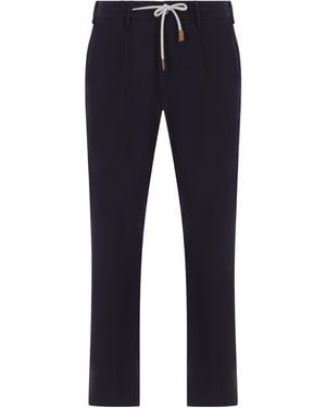Eleventy Drawstring Tailored Trousers - Blue