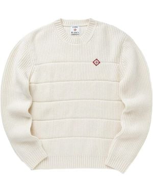CASABLANCA Ribbed Embroidered Jumper - White