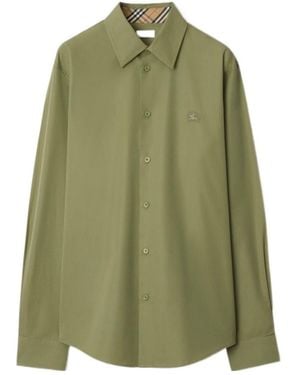 Burberry Slim Fit Cotton Shirt - Green
