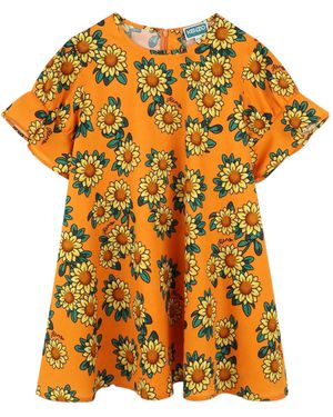 ワンピース KENZO Woman Dress Green FD52RO7294SN MU Poplin One Shoulder Sabrina Dress | Kate Spade New York