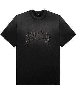 Represent Logo Embellished Crewneck T-Shirt - Black