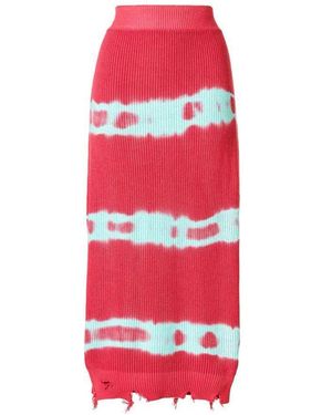 MSGM Logo Knitted Skirt - Red