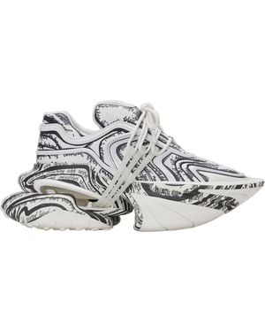 Balmain Love Letter Printed Unicorn Wave Sneakers - White