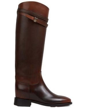 Santoni Round Toe Hermione Boots - Brown