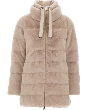 Herno High-Neck Puffer Jacket - Natural