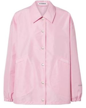 Jil Sander Long-Sleeve Snap-Button Casual Jacket - Pink