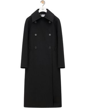 Loewe Double-Breasted Coat - Black