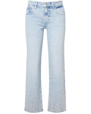 7 For All Mankind Calie Embellished Straight Jeans - Blue