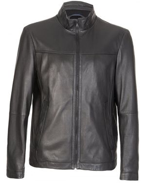 BOSS Long-Sleeved Leather Jacket - Gray