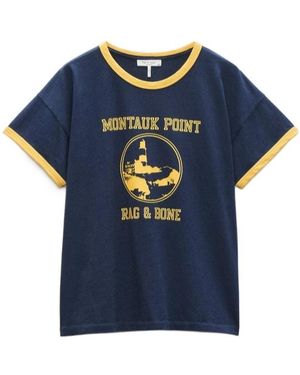Rag & Bone Montauk Boxy Ringer Tee - Blue