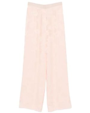 forte_forte Floral-Jacquard Trousers - Pink
