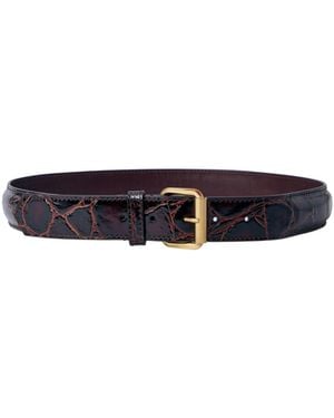 Dries Van Noten Embossed Leather Belt - White