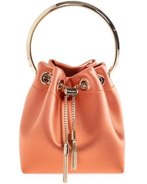 Jimmy Choo Bon Bon Ring-Handle Bucket Bag - Orange