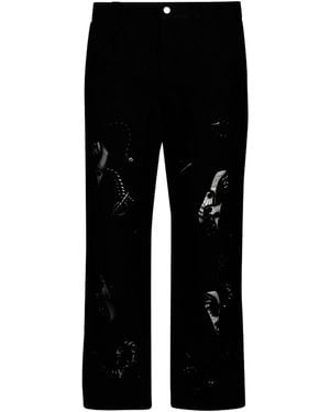 Burberry Plain Color Casual Pants - Black
