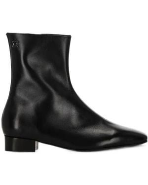 CAREL PARIS Leather Zip Boots - Black