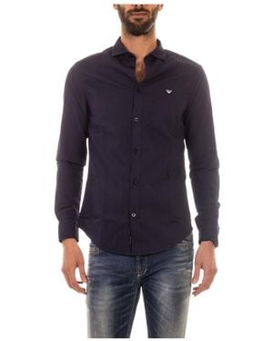 Armani Jeans Long-Sleeved Shirt - Blue