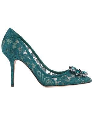 Dolce & Gabbana Two-Color Lace High Heels - Green