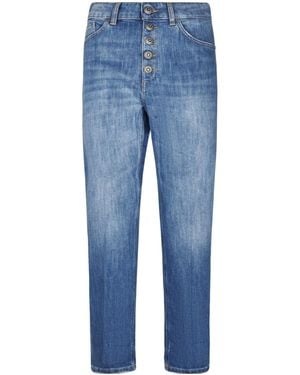 Dondup Button-Fly Cropped Jeans - Blue