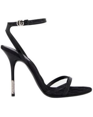 Gucci Ankle Strap Stiletto High-Heeled Sandals - Black