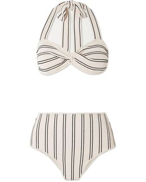 Zimmermann Striped Bikini - White