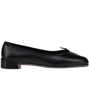 Christian Louboutin Embellished Round-Toe Flat Shoes - Black