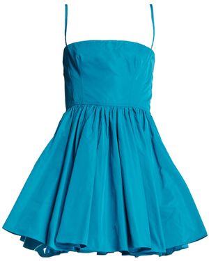 Alaïa Peplum Shiny Nylon Dress - Blue
