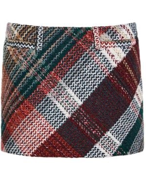 Missoni Tartan Wool-Blend Mini Skirt - Red