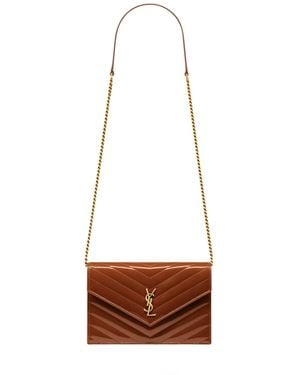 Saint Laurent Cassandre Envelope Chain Wallet - White