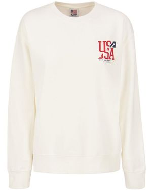 Autry Usa Long-Sleeve Cotton T-Shirt - White