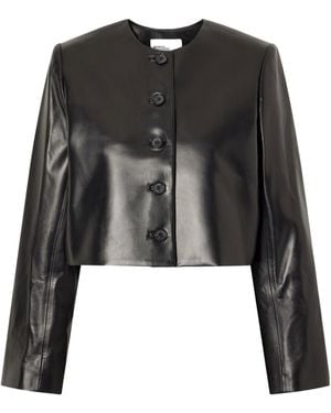 Brandon Maxwell Ryder Leather Jacket - Black