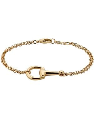Gucci 18K Horsebit Chain Bracelet - White