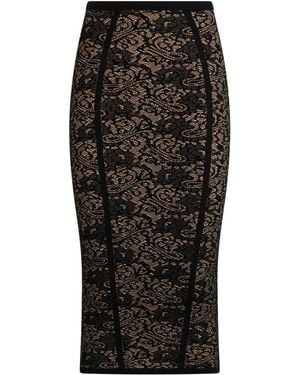 Elisabetta Franchi Lace-Patterned Skirt - Black
