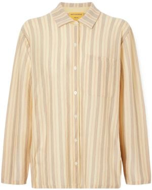 Guest In Residence Showtime Striped Cashmere Shirt - Natural