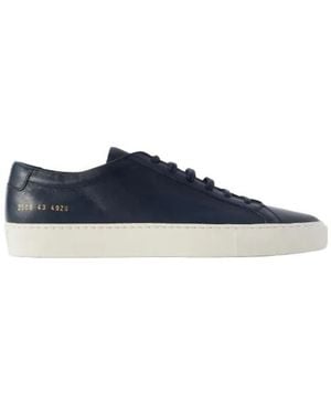 Common Projects Serial-Stamp Leather Sneakers - Blue